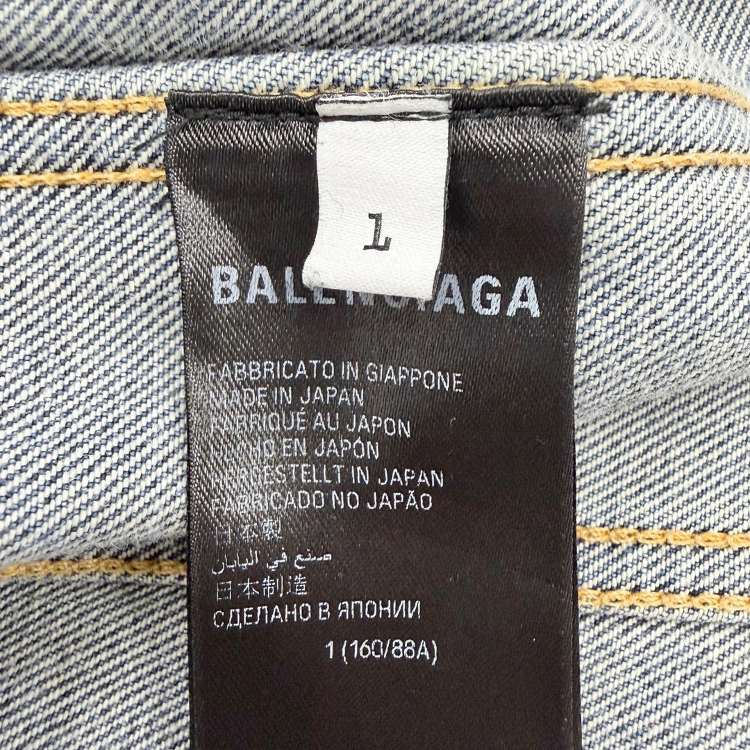 Excellent BALENCIAGA Deconstructed Panelled Denim Jacke Indigo blue 1 704527