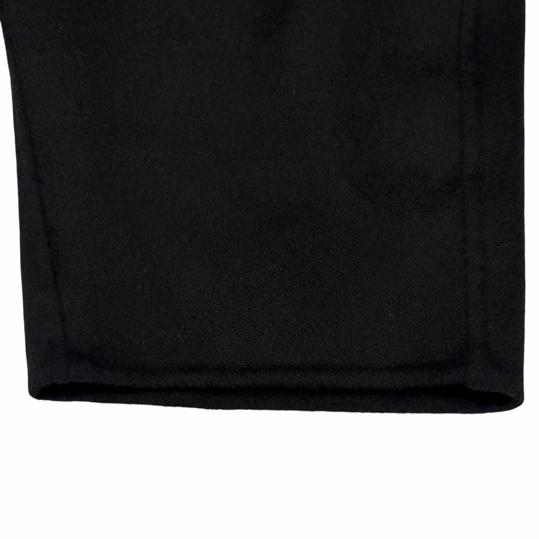 Excellent ENFOLD coat NO-COLLAR WIDE COAT Front open black wool 36 300HA130-1650