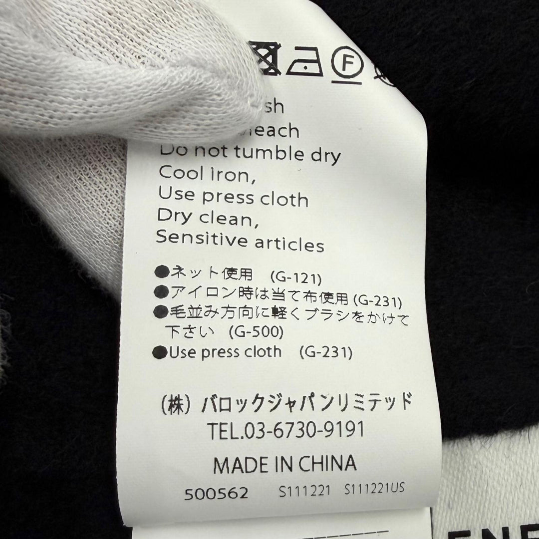 Excellent ENFOLD coat NO-COLLAR WIDE COAT Front open black wool 36 300HA130-1650