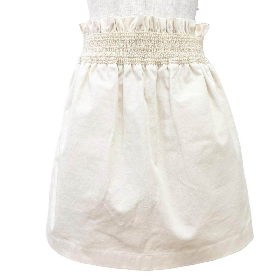 Pristine HERMES skirt High-waisted smock skirt light beige cotton IT 36 5E0342DD
