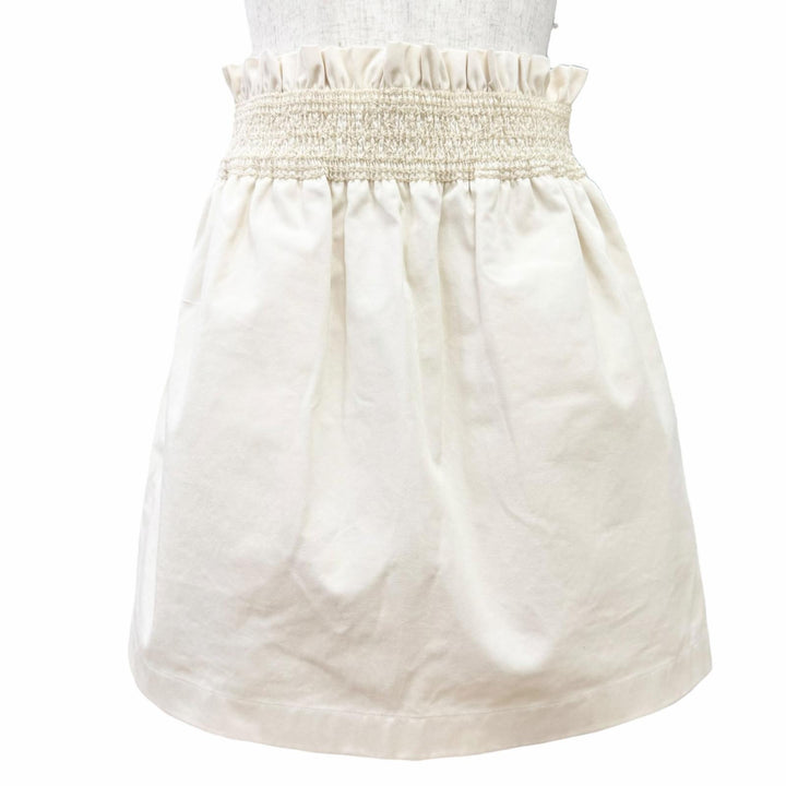 Pristine HERMES skirt High-waisted smock skirt light beige cotton IT 36 5E0342DD