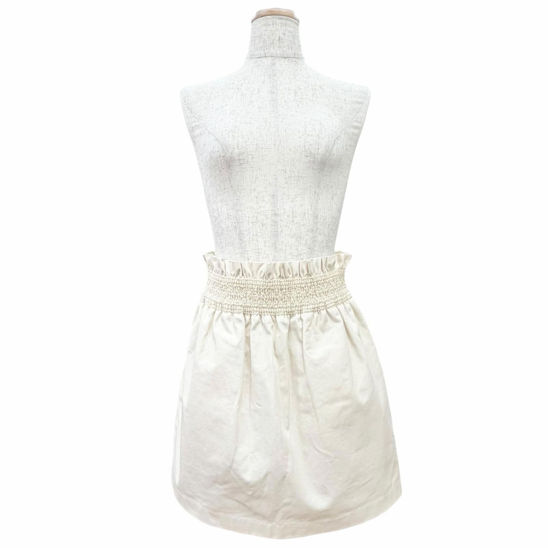Pristine HERMES skirt High-waisted smock skirt light beige cotton IT 36 5E0342DD