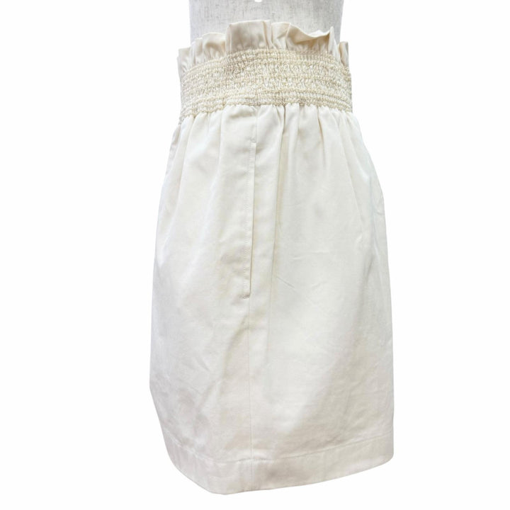 Pristine HERMES skirt High-waisted smock skirt light beige cotton IT 36 5E0342DD