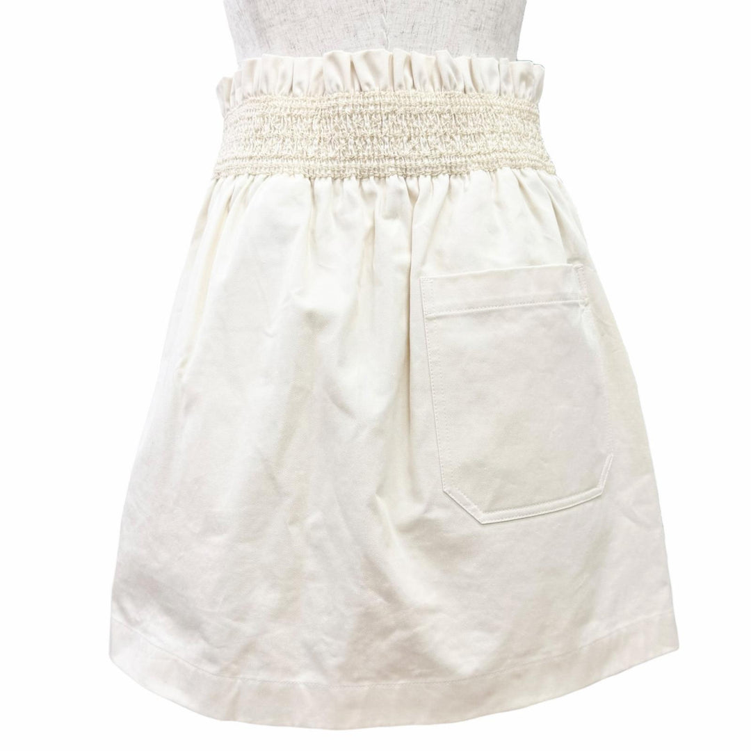 Pristine HERMES skirt High-waisted smock skirt light beige cotton IT 36 5E0342DD