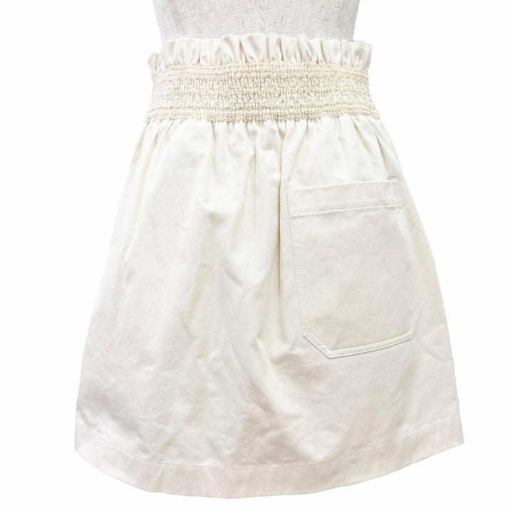Pristine HERMES skirt High-waisted smock skirt light beige cotton IT 36 5E0342DD