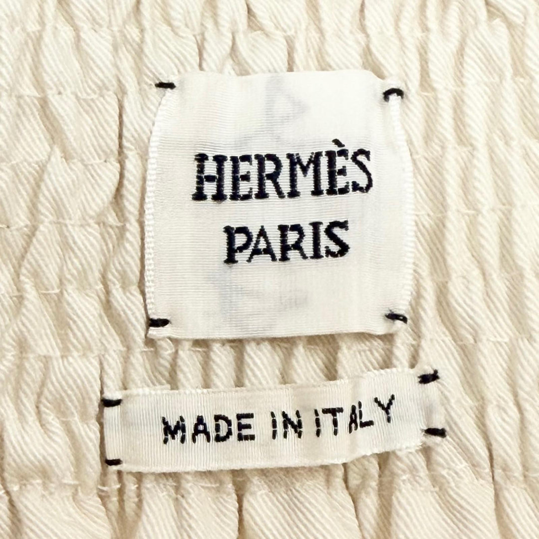 Pristine HERMES skirt High-waisted smock skirt light beige cotton IT 36 5E0342DD