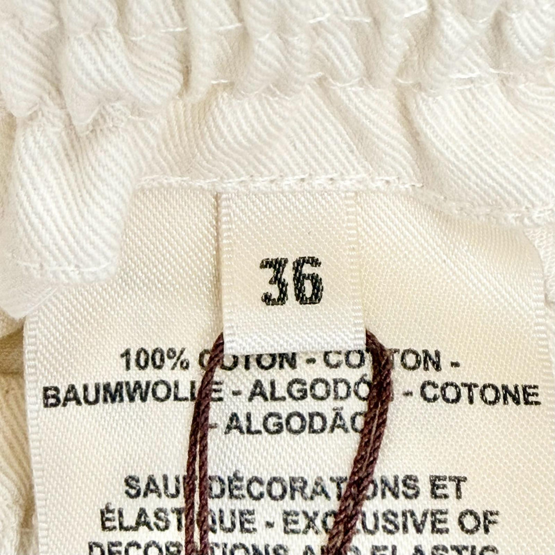 Pristine HERMES skirt High-waisted smock skirt light beige cotton IT 36 5E0342DD