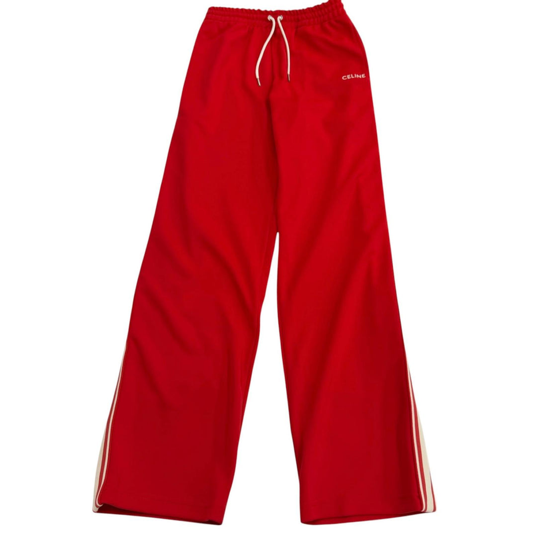 Excellent CELINE Pants Sideline Double-Faced Jersey Tracksuit Red