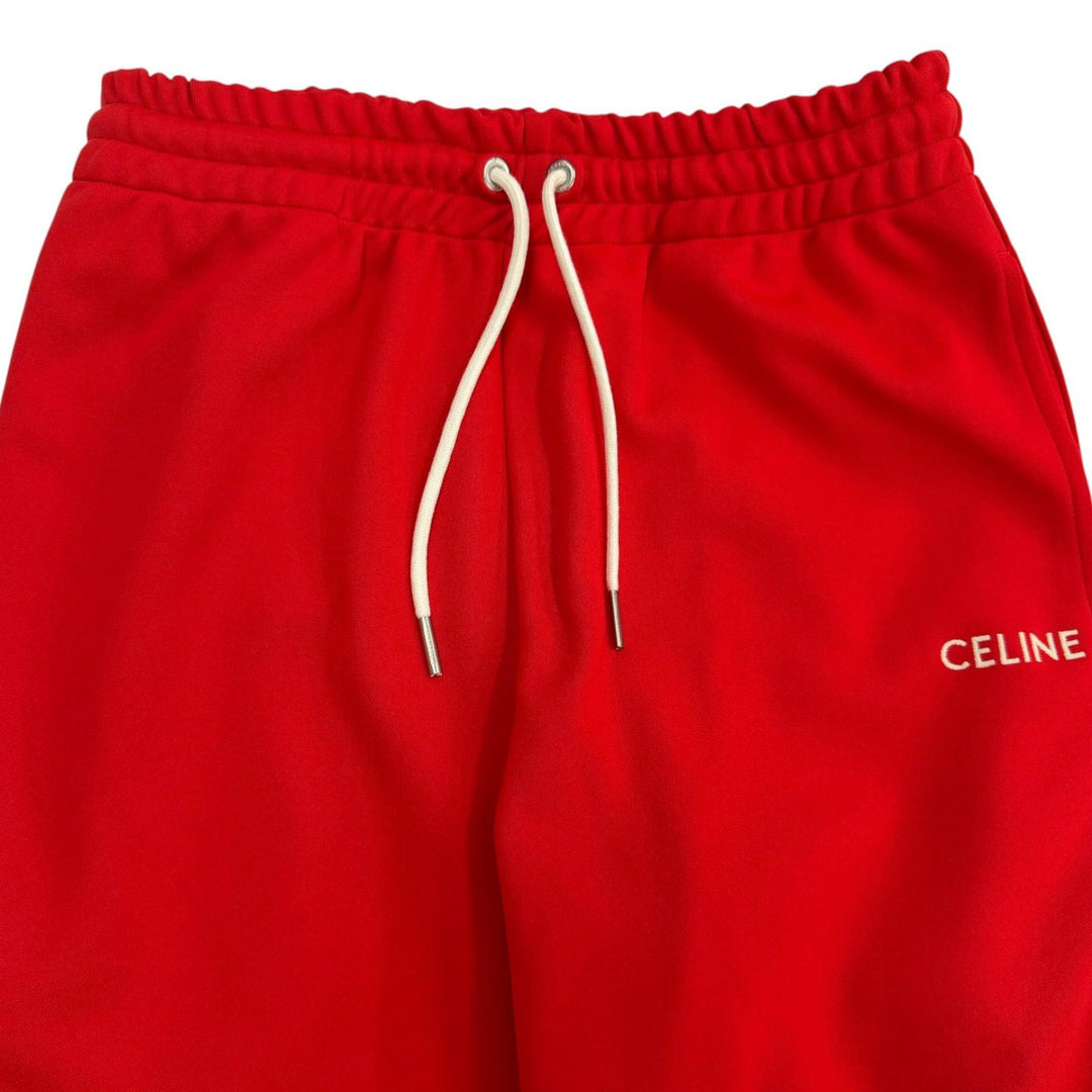 Excellent CELINE Pants Sideline Double-Faced Jersey Tracksuit Red