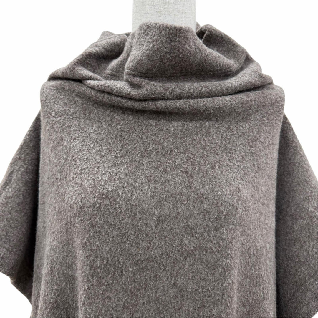 Great ISSEY MIYAKE coat Silk blend knit poncho Brown wool Women 2 IM13JH230