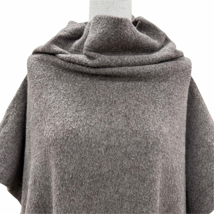 Great ISSEY MIYAKE coat Silk blend knit poncho Brown wool Women 2 IM13JH230