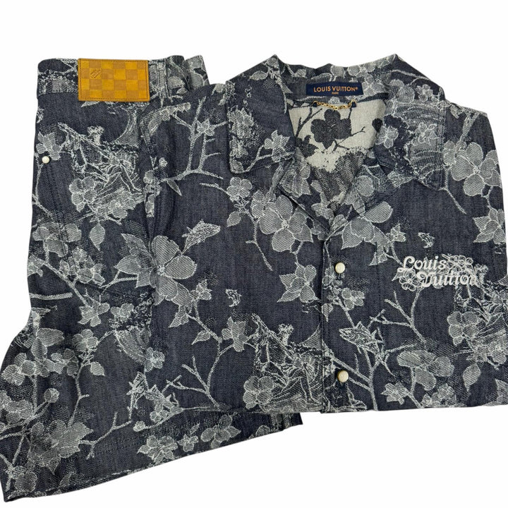 Excellent LOUIS VUITTON two-piece set Floral Jacquard Denim