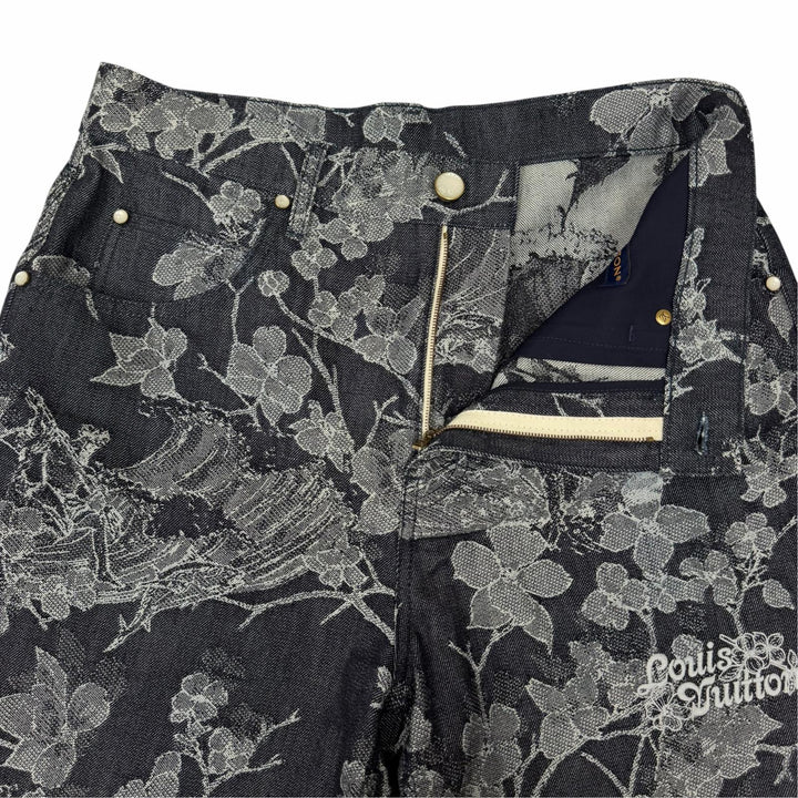 Excellent LOUIS VUITTON two-piece set Floral Jacquard Denim
