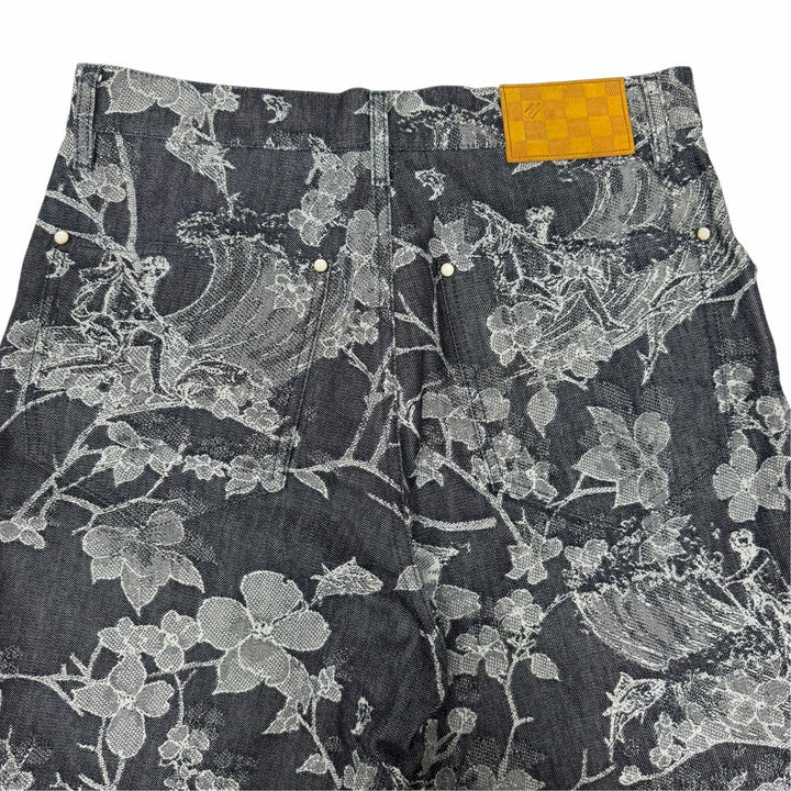 Excellent LOUIS VUITTON two-piece set Floral Jacquard Denim