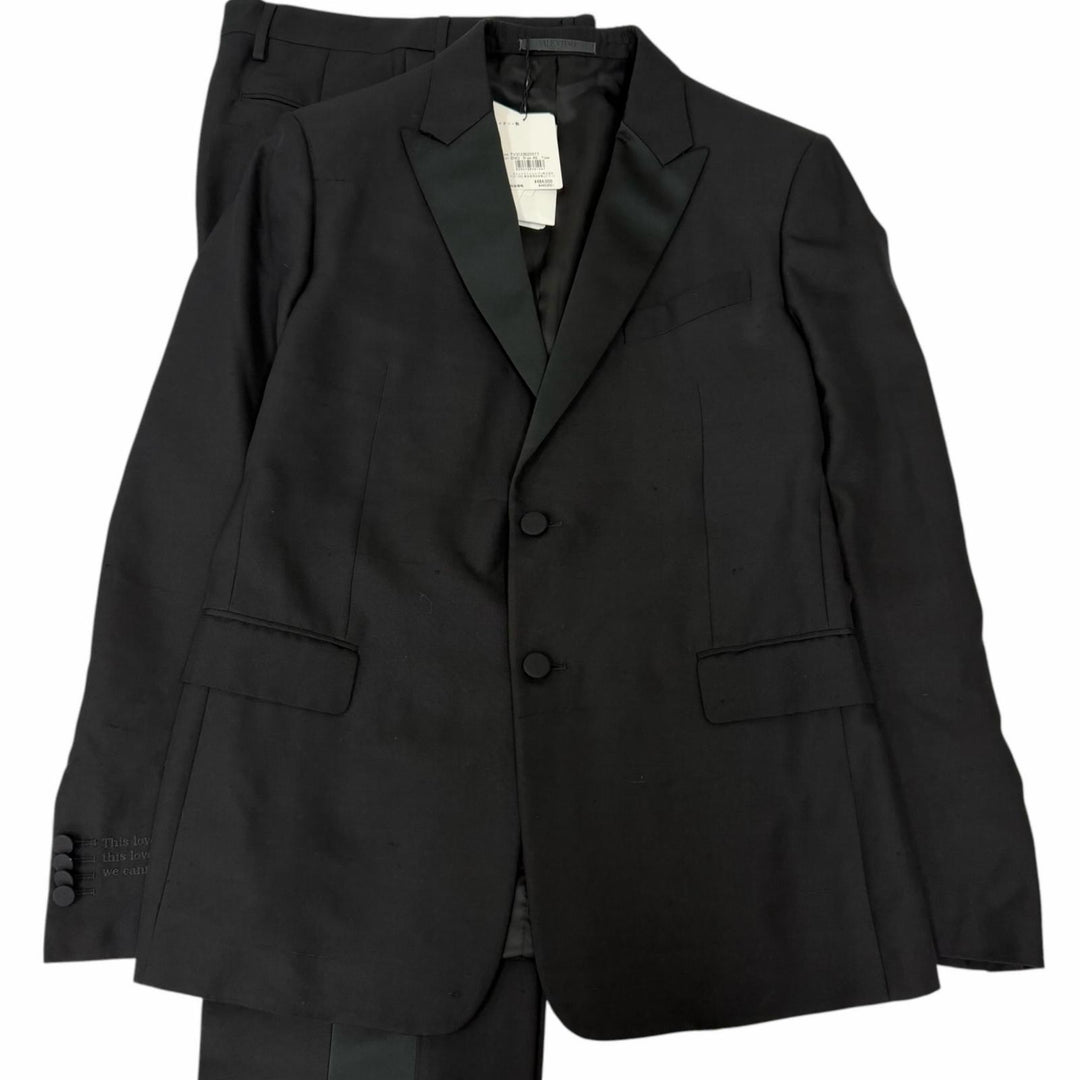 Pristine VALENTINO suit Single-breasted tuxedo two-piece set with twill finish