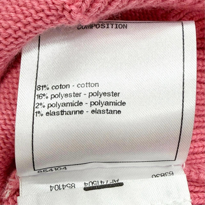 Excellent CHANEL COCO Mark All-Over Print V-Neck Knit Vest pink 38 P74201K10609