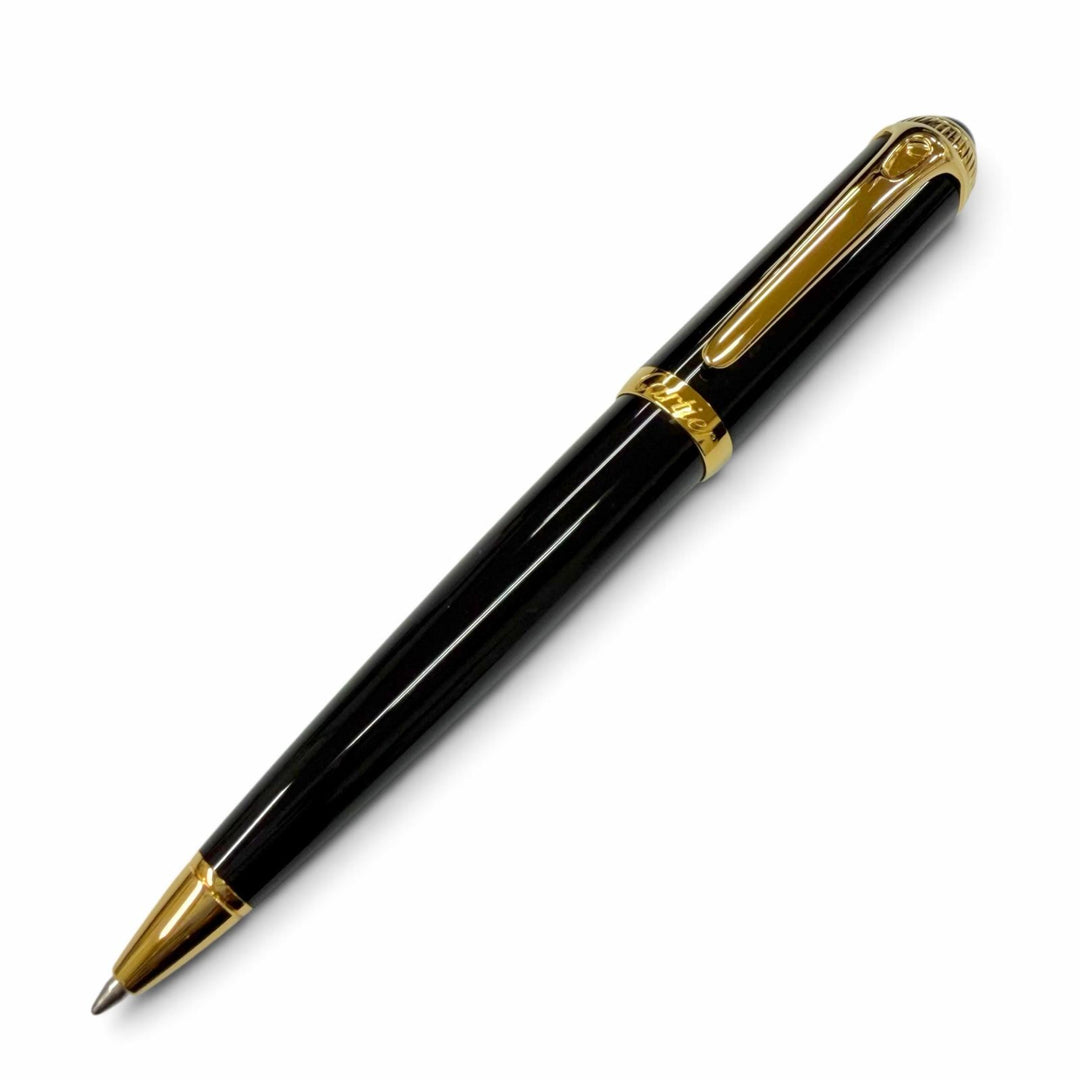 Excellent Cartier Ballpoint pen R de Cartier Twist type black Blue Gemstone mens