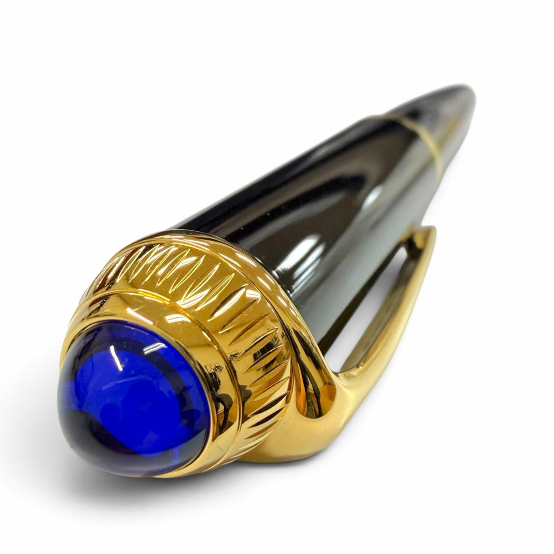 Excellent Cartier Ballpoint pen R de Cartier Twist type black Blue Gemstone mens