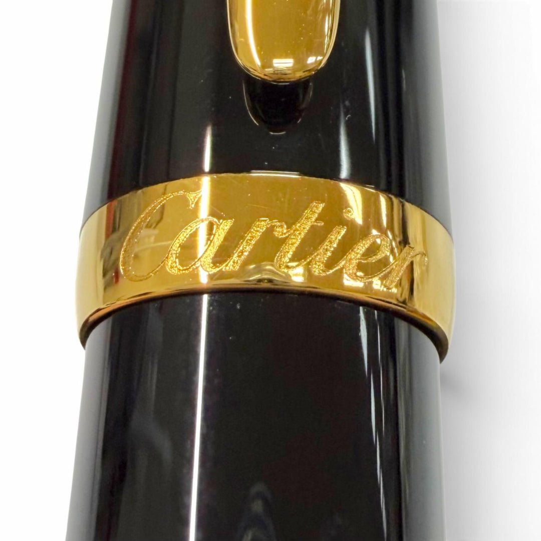 Excellent Cartier Ballpoint pen R de Cartier Twist type black Blue Gemstone mens