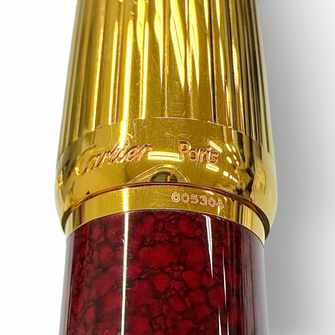 Very Good Cartier fountain pen Pasha de Cartier Marble Pattern gold 18K mens
