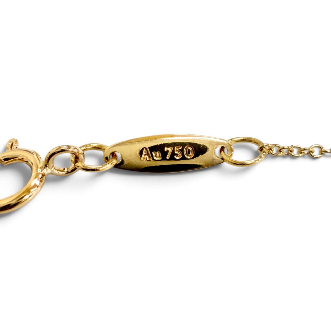 Excellent TIFFANY&Co. Bean Design Pendant Pave Diamond Necklace 750 Yellow Gold