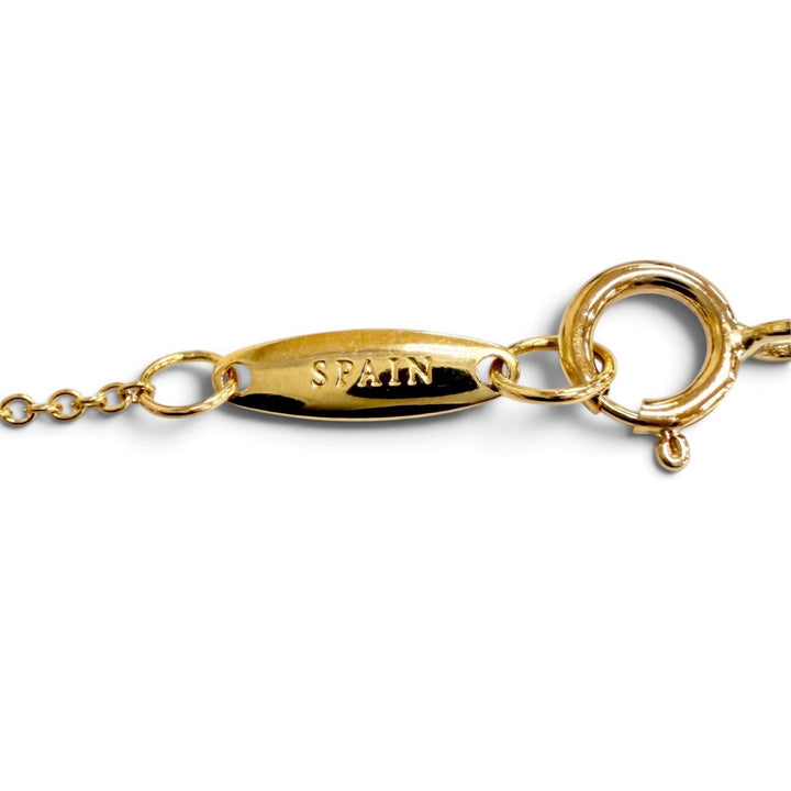 Excellent TIFFANY&Co. Bean Design Pendant Pave Diamond Necklace 750 Yellow Gold