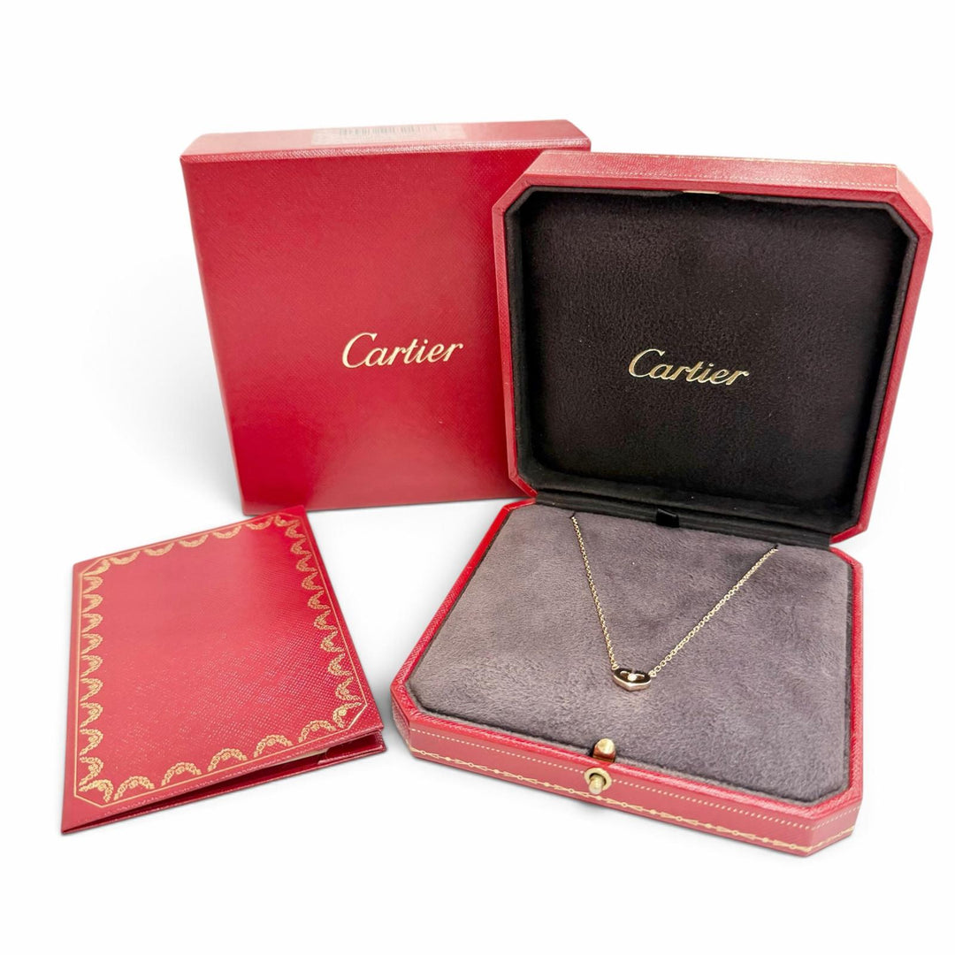 Excellent Cartier C Heart 1P Diamond Necklace, Accessory, 750 (PG) K18 B3040400