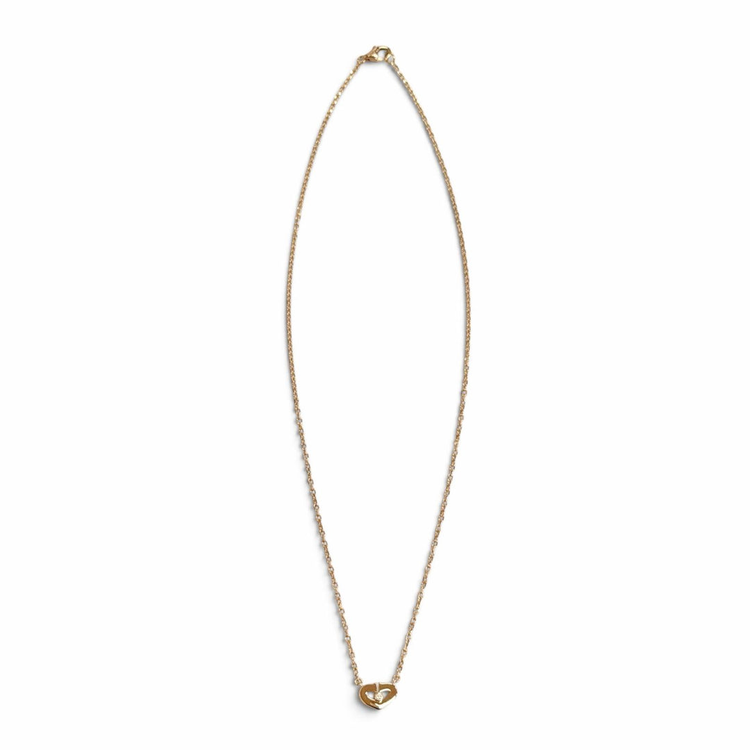 Excellent Cartier C Heart 1P Diamond Necklace, Accessory, 750 (PG) K18 B3040400