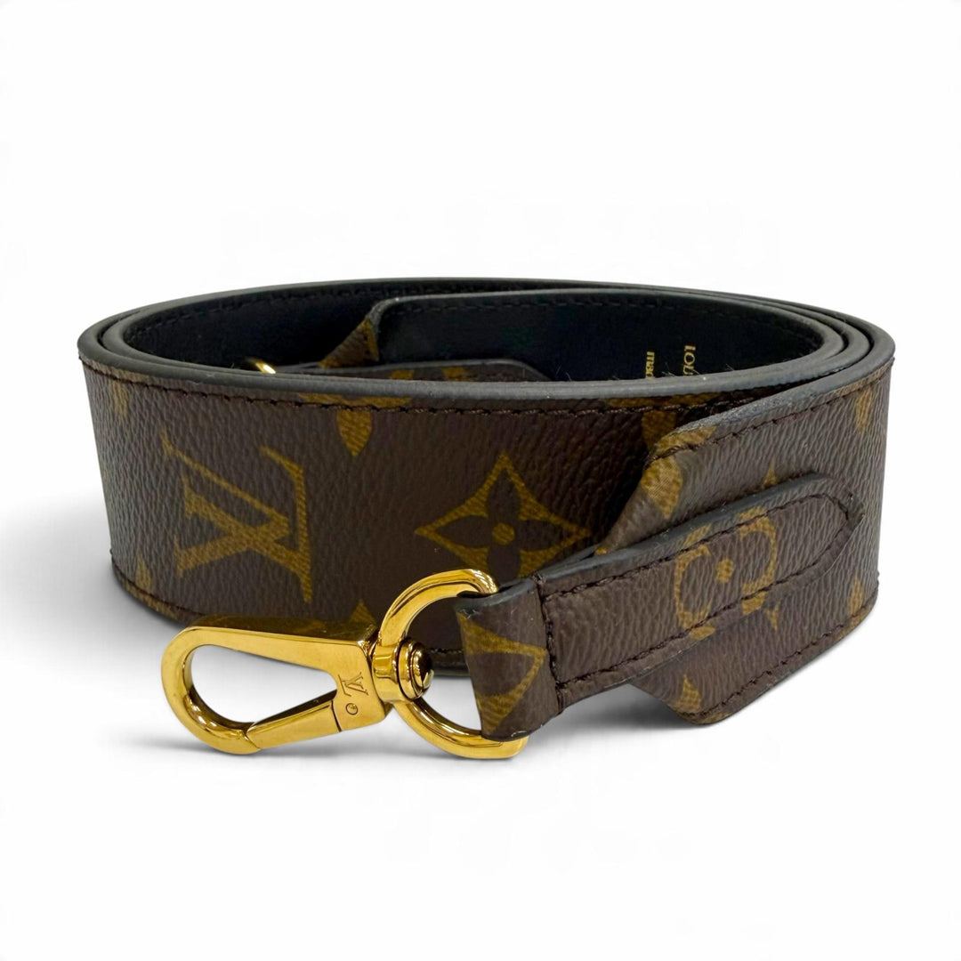 Great LOUIS VUITTON Shoulder strap Monogram Brown leather Women J02288