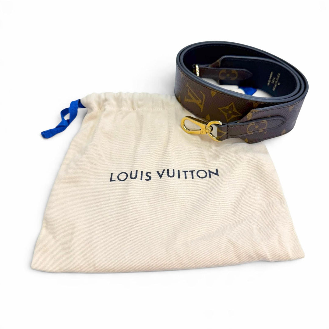 Great LOUIS VUITTON Shoulder strap Monogram Brown leather Women J02288