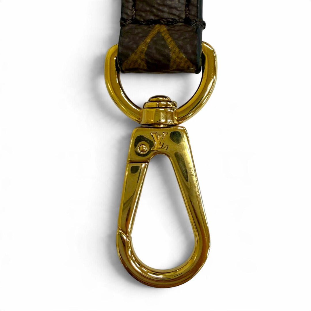 Great LOUIS VUITTON Shoulder strap Monogram Brown leather Women J02288