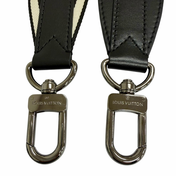 Great LOUIS VUITTON Shoulder strap Logo design black leather