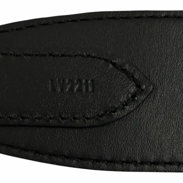 Great LOUIS VUITTON Shoulder strap Logo design black leather