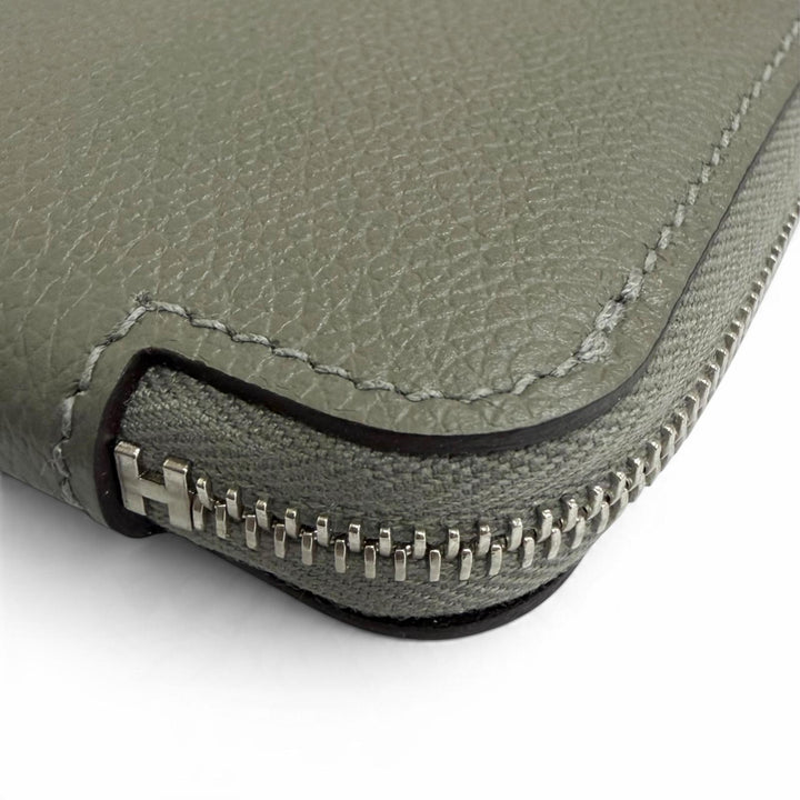 Excellent HERMES Coin case Azap Compact Mini Silkin Evercolor Leather mens