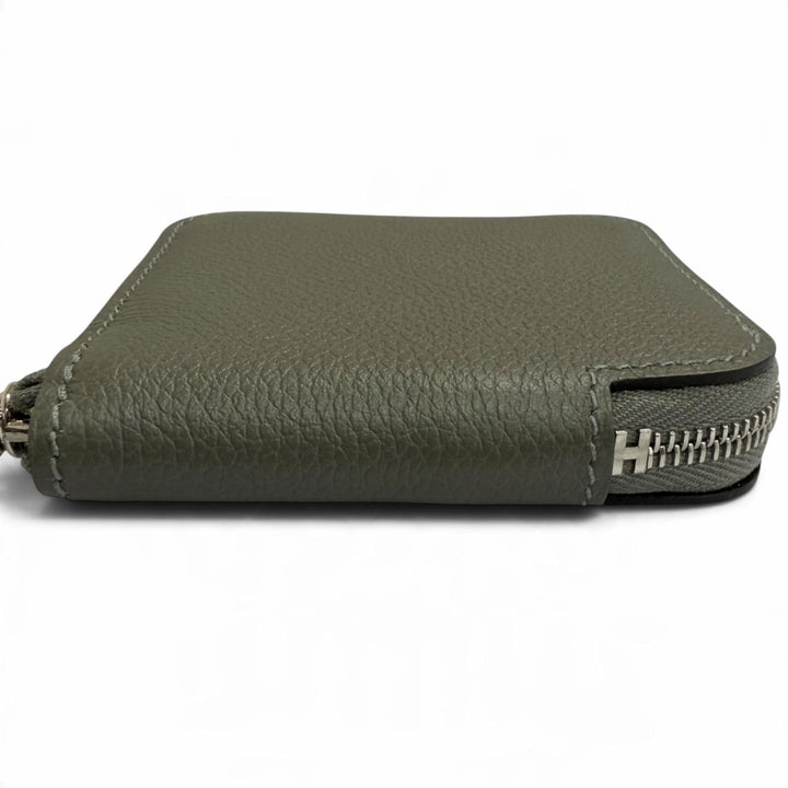 Excellent HERMES Coin case Azap Compact Mini Silkin Evercolor Leather mens