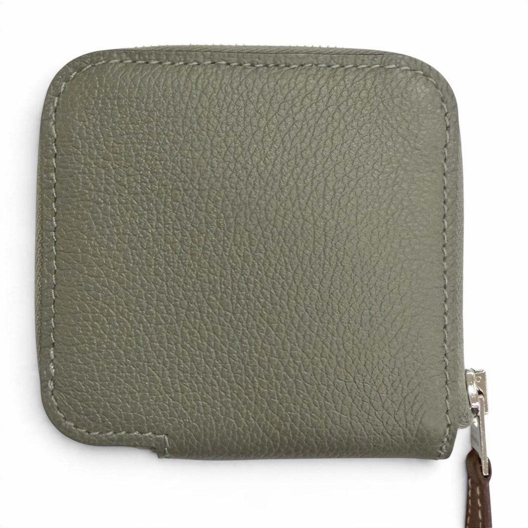 Excellent HERMES Coin case Azap Compact Mini Silkin Evercolor Leather mens