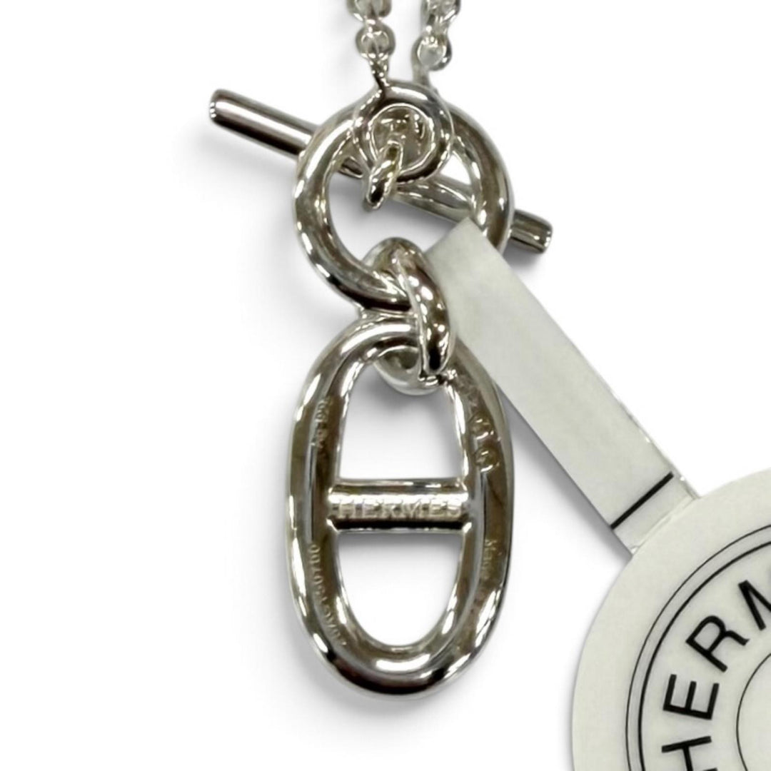 Pristine HERMES Necklace Chene Dunkle Amulet Silver AG925 Women