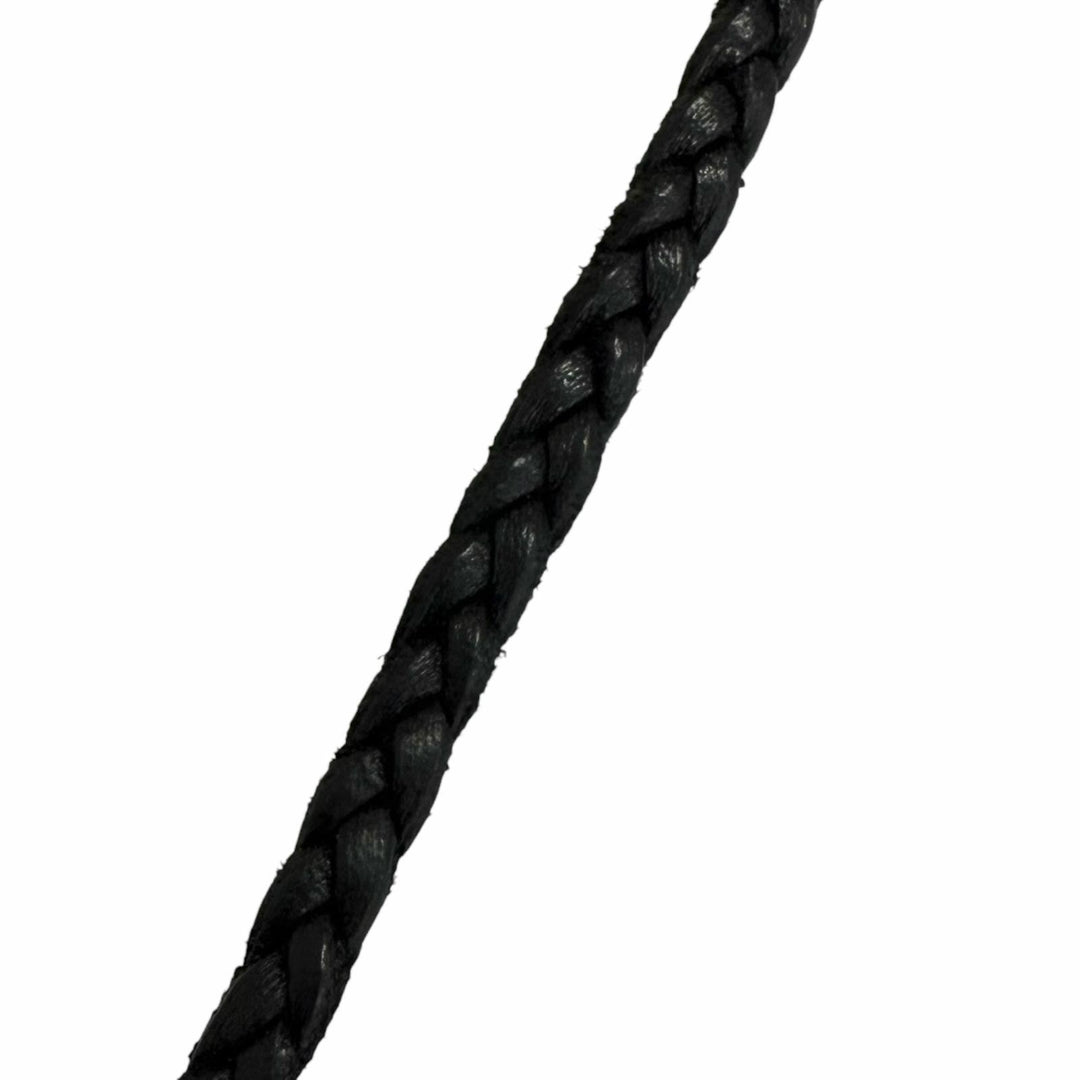Great CHROME HEARTS Necklace LEATHER BRAID SCROLL Scroll Boro Tip