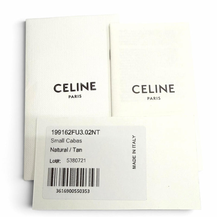 Pristine CELINE Shoulder Bag SMALL CABAS THAIS Raffia Effect Triomphe 2-Way