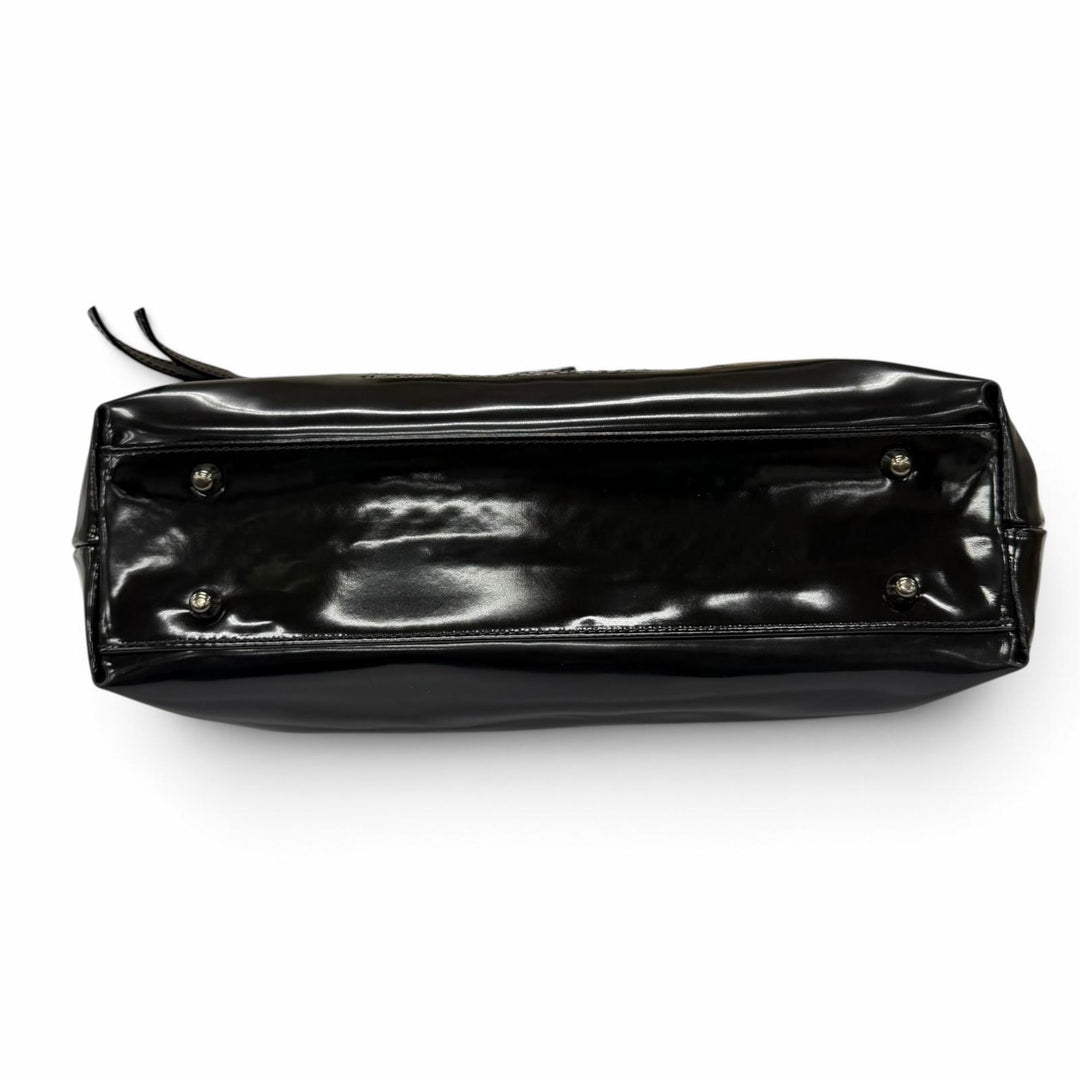 Excellent JEAN-PAUL GAULTIER Shoulder Bag Leather Handle 2-Way Clasp enamel