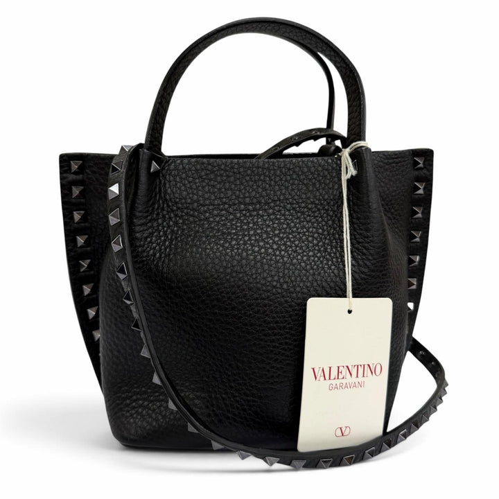 Pristine Valentino Garavani Handbag Rockstud Small 2-Way Leather Shoulder Bag