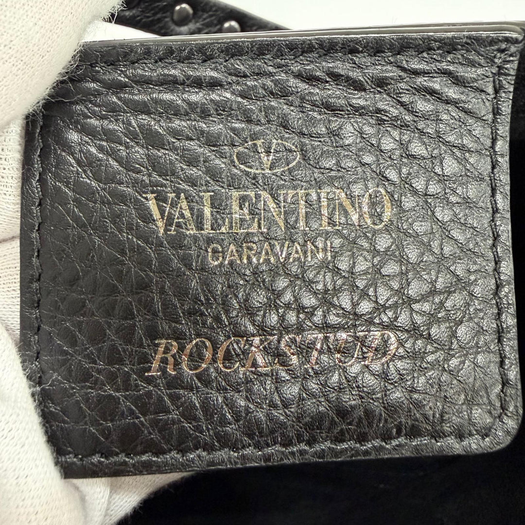 Pristine Valentino Garavani Handbag Rockstud Small 2-Way Leather Shoulder Bag