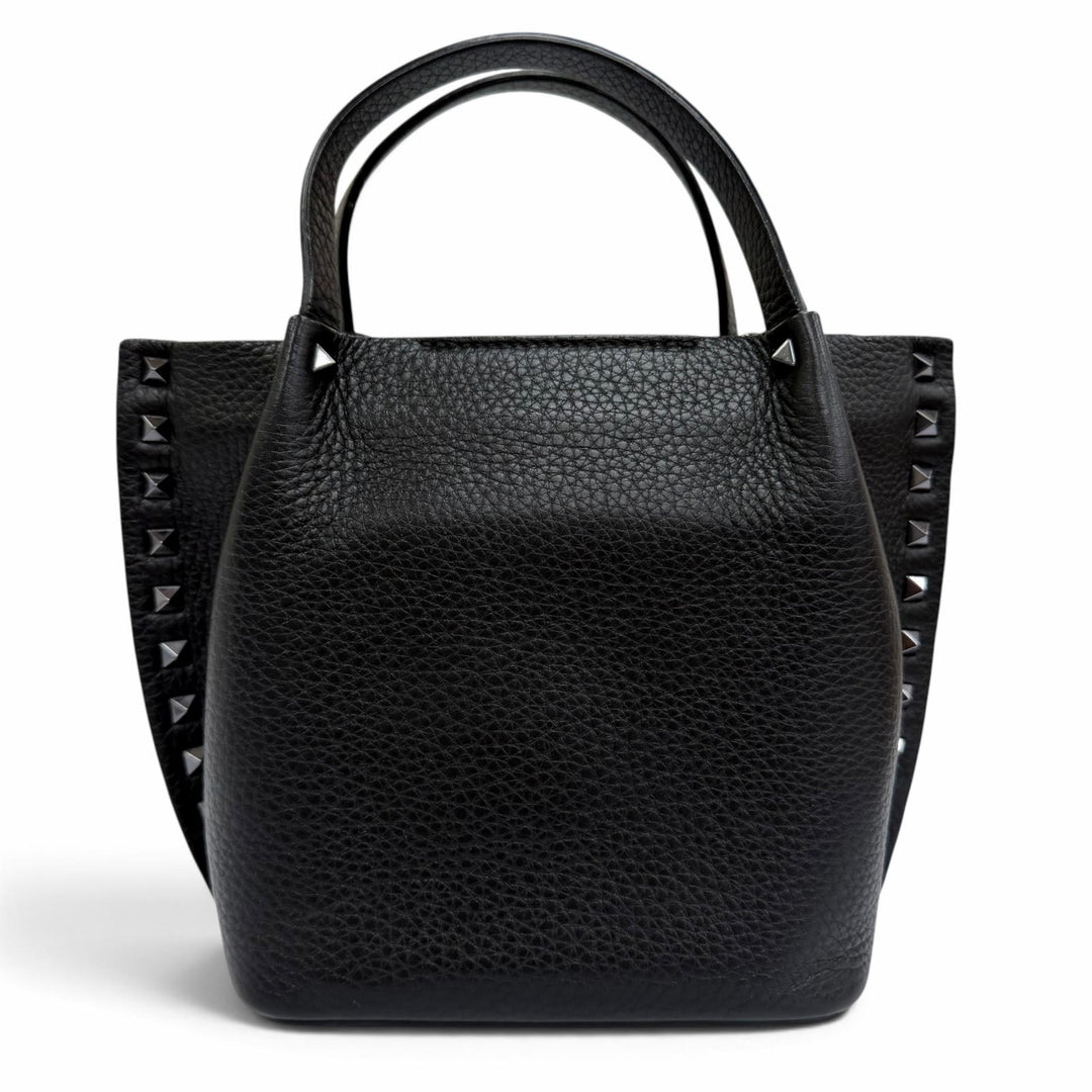 Pristine Valentino Garavani Handbag Rockstud Small 2-Way Leather Shoulder Bag