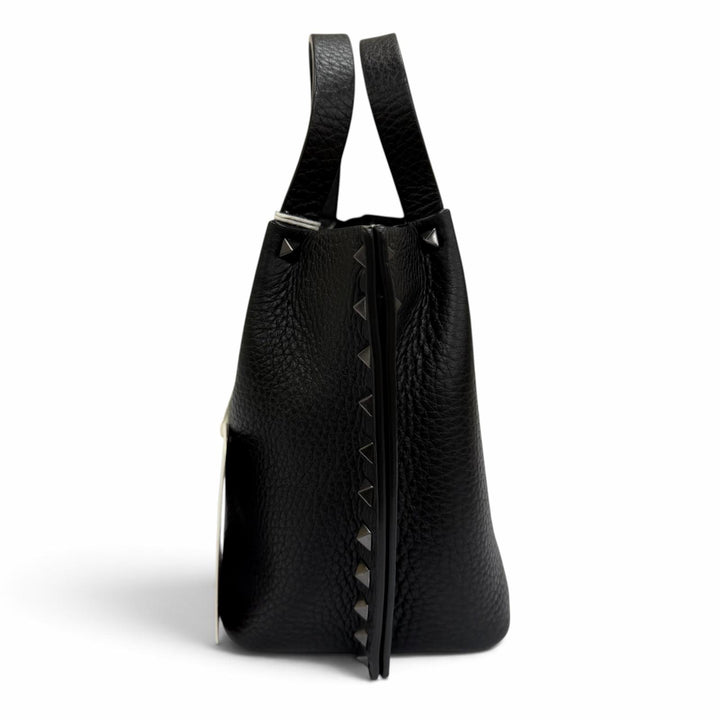 Pristine Valentino Garavani Handbag Rockstud Small 2-Way Leather Shoulder Bag
