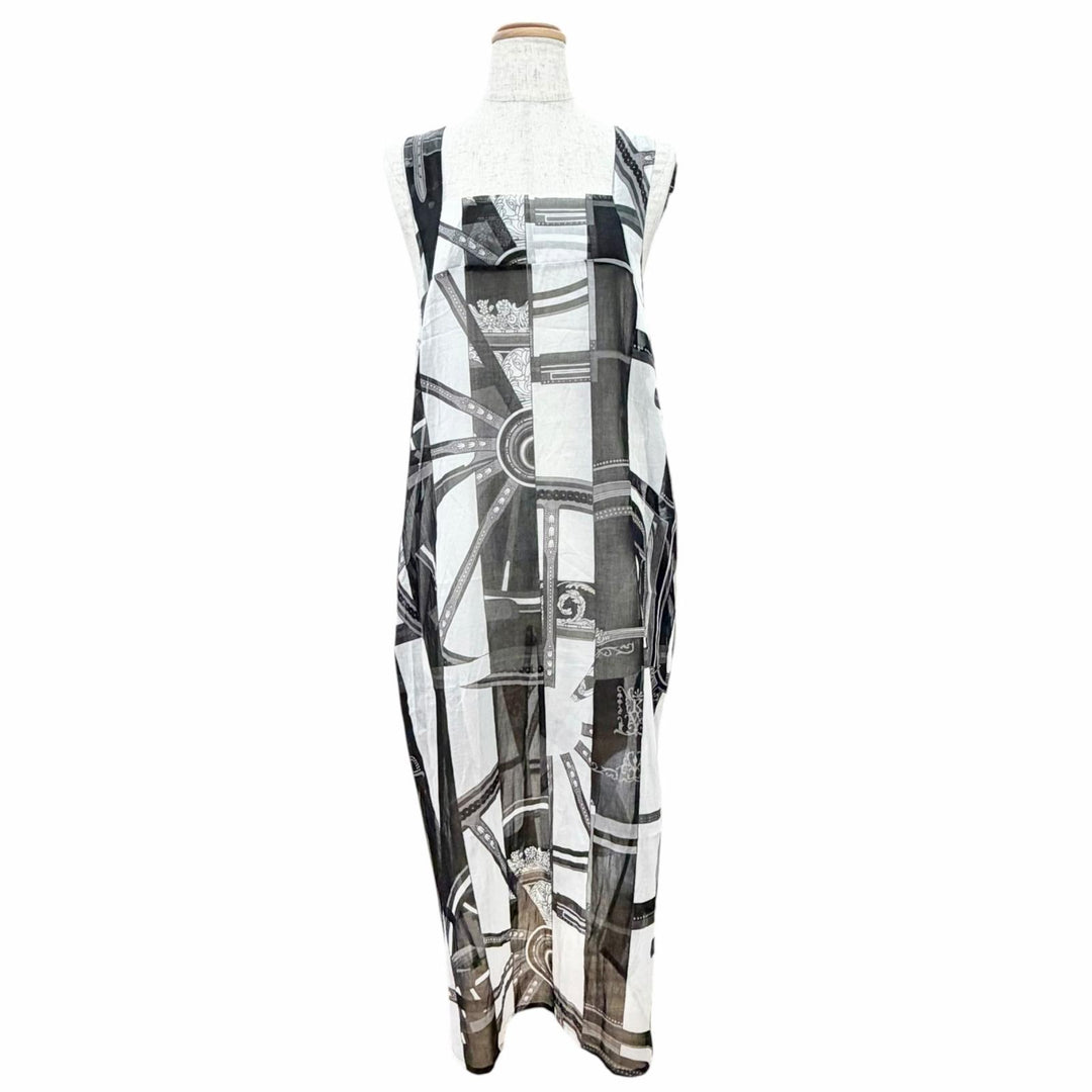 Excellent HERMES one piece Berlin Bayadère Beach Dress Back strap 34 2E3503DM