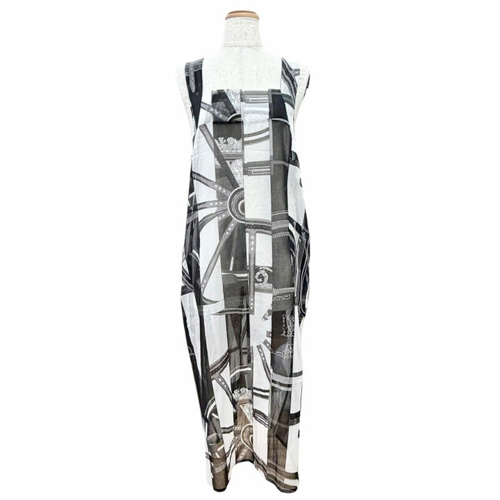 Excellent HERMES one piece Berlin Bayadère Beach Dress Back strap 34 2E3503DM