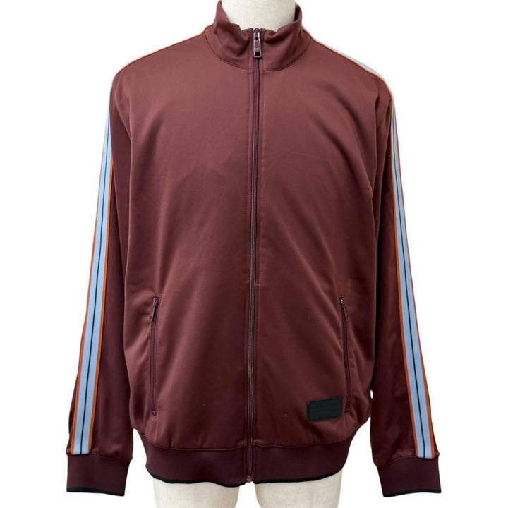 Great PRADA Blouson Logo patch side stripe track jacket Bordeaux