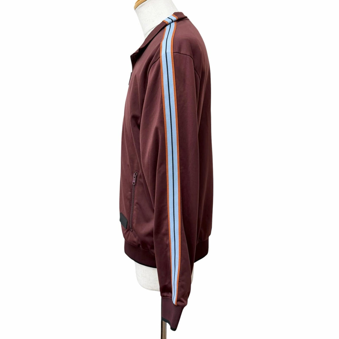 Great PRADA Blouson Logo patch side stripe track jacket Bordeaux