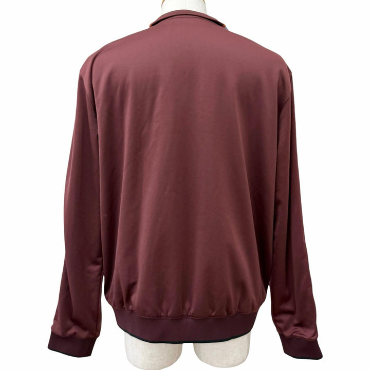 Great PRADA Blouson Logo patch side stripe track jacket Bordeaux