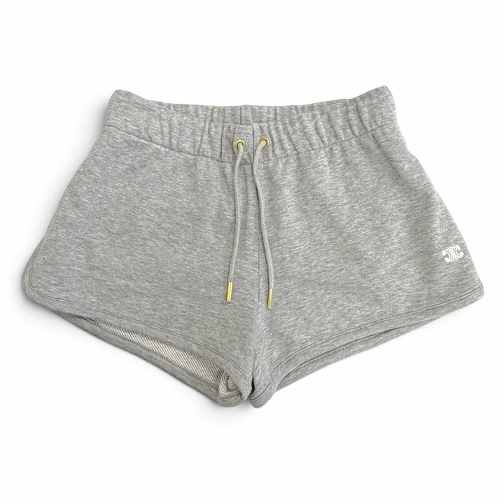 Pristine CELINE Shorts Triomphe embroidered sweatpants gray XS 2Z5284501